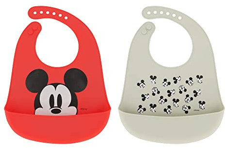 Mickey 2 Pack Silicone Bibs