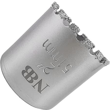 NBB Broca de diamante, corona diamante para taladrar en seco y en húmedo en porcelana dura, cerámica, baldosas, granito, mármol, azulejo, Conectado a Árbol, para Taladro de Pistola/ Banco (51mm)