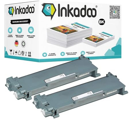 Inkadoo Kompatibel Toner für Brother TN-2010 XXL enthält 2X Tonerkartusche HL-2130 DCP-7055 W DCP-7055 DCP-7057 HL-2132