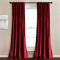 Lush Decor Prima Samt-Vorhang, solide, lichtfilternde Rückseite, 213,4 x 137,2 cm (L x B), Rot