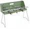 Doppelbrenner-Gaskocher für den Innen- und Außenbereich, 2,6-kW-Brenner-Camping-Ölheizungen, Faltbare und tragbare Mobile Camping-Kochanlage (Green)