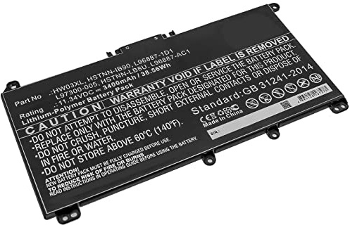 CoreParts Laptop Battery for HP 38.56Wh Li-Polymer 11.34V, HPN155NB HSTNN-IB90, HSTNN-IB9O, HS (38.56Wh Li-Polymer 11.34V 3400mAh for HP Pavilion 15 15-EG0000,Pavilion 15 EG0073CL)