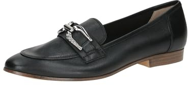 CAPRICE Damen Slipper aus Leder mit Blockabsatz, Schwarz (Black Nappa), 42 EU