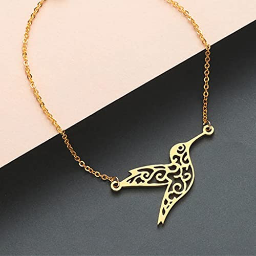 Halskette Anhänger Carving Vogel Armbänder & Armreifen Frauen Kolibri-Schmuck Kette Femme Geburtstagsgeschenke