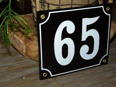 Numero civico smalto 18x15 cm nero n. 65