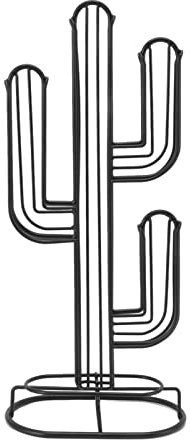 RXMORI Support à Dosettes de Café en Forme de Cactus, Organisateur de Station de Café, Décor de Bar à Café, Organisateur de Support de Stockage de Capsules de Café en Fer Noir pour la Maison Pouvant C