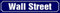 mrdeco Metall Schild 46x10cm gewölbt Wall Street New York Deko Blechschild Tin Sign