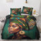 GEDAEUBA Sommer Bettwäsche 135x200 Afrikanische Frau - Afrika Bettbezug 135 x 200 2er Set, Wendebettwäsche und Kissenbezug 80x80, Weiche & Angenehme Mikrofaser Bettwäsche-Sets mit Reißverschluss
