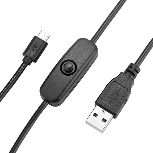 Bewinner Câble d'alimentation pour 3/2/B/B+ / A - Câble de Micro USB pour Module 1 m de Longueur avec Interrupteur Marche/arrêt