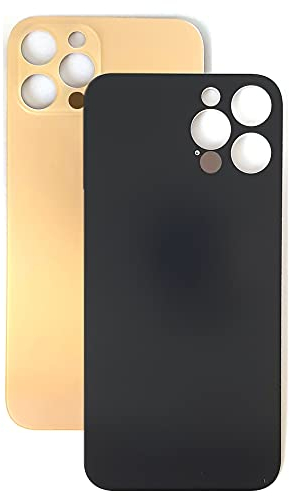 Generisch Tapa trasera de batería para iPhone 12 Pro Max. Cristal trasero de repuesto con orificio de cámara ampliado para un montaje fácil. OEM (dorado)
