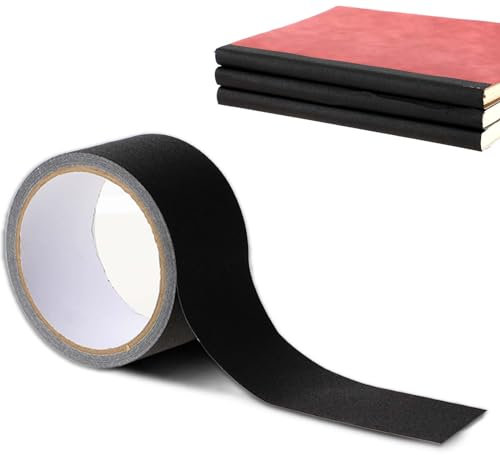 1 Roll Bookbinding Repair Tape 5cm x 10m Black Cloth Tape Book Repair Fabric Tape for Bookbinding Seam Sealing Tape for Old Books Repairing Reinforcing Protecting and Covering