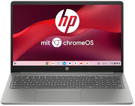 HP Chromebook | 15,6 FHD-Display | Intel Core i3-N305 | 8 GB DDR5 RAM | 256 GB UFS | Intel UHD Graphics | ChromeOS | QWERTZ | Mineral Silver |100 GB Google One - 1-Jahres-ABO inkl.