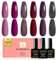 YSUVIN UV Nagellack, 6 Farben Lila Taupe Glitzer Schwarz Gel Nagellack Set Soak-off UV Gellack für Anfänger DIY Nail Art Maniküre Salon, Langlebig, 8ML