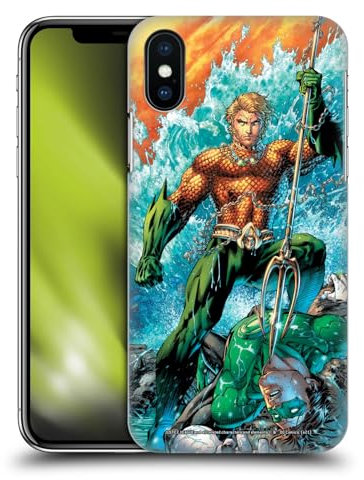 Head Case Designs Offizielle Justice League DC Comics Neu 52#4 Aquaman Comic Bucheinband Harte Rueckseiten Handyhülle Hülle Huelle kompatibel mit Apple iPhone X/iPhone XS