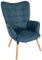 CLP Relaxsessel Garding I Komfortabler Polstersessel Mit Stoff-Bezug, Farbe:blau