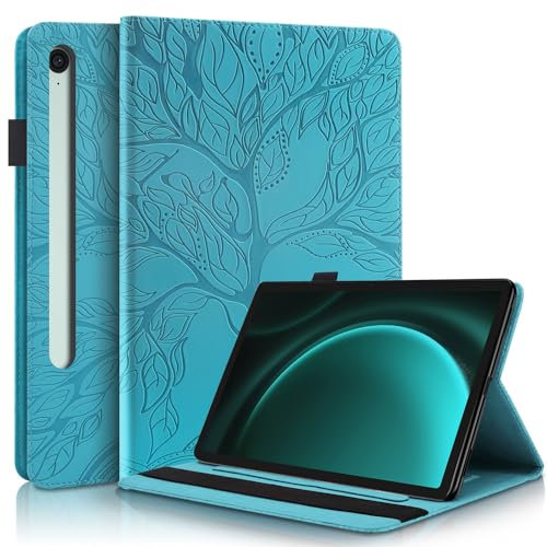Succtopy Custodia per Samsung Galaxy Tab S10 FE 10.9 2025 SM-X520/X526/X526B/Galaxy S9 FE 10.9 SM-X510/X516B Cover in Pelle PU con Porta Penna Case Protettiva con Funzione di Supporto Blu