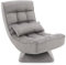 COSTWAY 4-Position Adjustable Floor Chair, Padded Lounge Chair with Swivel Base, Steel Frame, Lumbar Pillow, Foldable Gaming Floor Chair for Meditating, Reading, Resting, No Assembly (Grey)