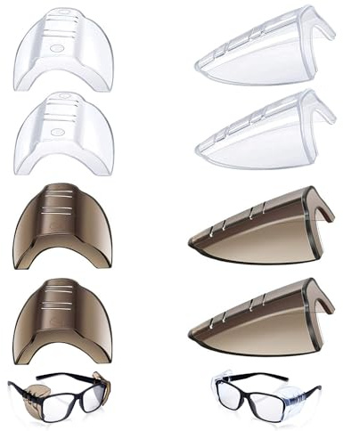 GOIEHIR Brille Seitenschut, 8 Stück Schutzbrillen Seitenschilder, Schutzbrille Seitenschutz für kleine bis mittlere Brillen
