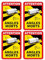 Generic 4er-Pack Toter-Winkel-Aufkleber, 250 mm x 170 mm, Matt, Gelb-Rot, Vinyl, Wetterfest, Wasserdicht, Minimalistisch, Glitzer, Outdoor, Blind Spot Warning, Aufkleber