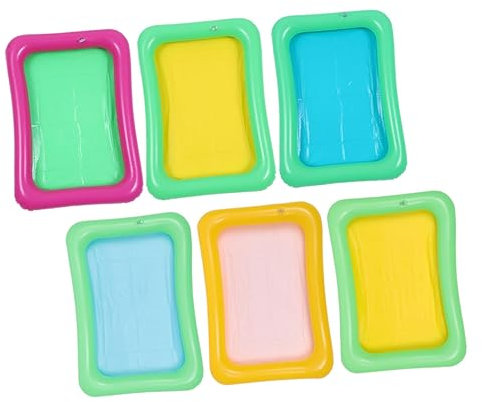 DIKACA 6pcs Inflatable Ice Bar Sand Table Buffet Cooler for Pool Food Drink Cooler Summer Pool Serving Bar Salad Ice Tray Pool Ice Serving Bar Pool Floating Bar Child Drinks Pvc Supplies