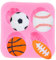 QDMOLDS Silikonformen für Ballkuchendekoration, Fußball, Basketball, Baseball, Rugby, Fondant, Kuchendekoration, Schokolade, Cupcake-Topper, Süßigkeiten, Polymerton, Gummipaste