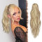 FESHFEN Gewellt Pferdeschwanz Haarteil mit Klammer, 50cm Pferdeschwanz Zopf Extensions Claw Clip in Wavy Ponytail Extension Synthetik Haarverlängerung für Damen, Dreckiges Blond