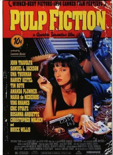 KUSTOM ART Poster Serie Locandine Film Celebri Pulp Fiction Stampa STILE VINTAGE su Carta Patinata 42x30 cm.