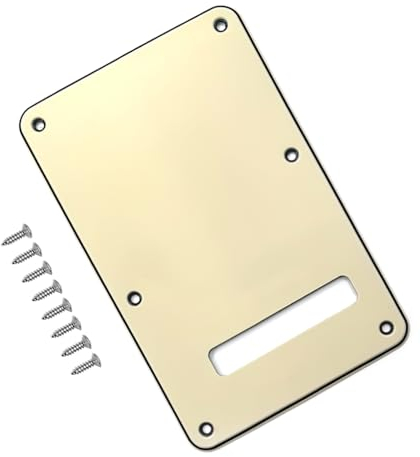Musiin Electric Guitar Back Plate compatible with Strat/Stratocaster Tremolo Cavity Cover Tremolo Cover with Pickguard 6 Screws for Easy Installation (Cream)