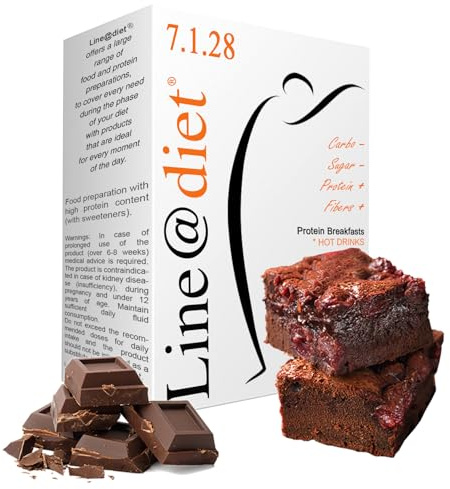 KETO BROWNIES Line@Diet | 7 monoporzioni | soffici spuntini CHETOGENICI al cioccolato dal delicato aroma di arancia | 1,6 carboidrati netti