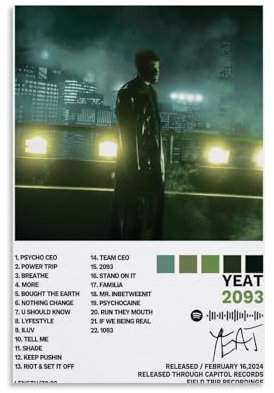 CDAXHOZ Yeat 2093 Poster, Wand-, Hotel-Kunst-Dekoration, Gemälde, Wohnzimmer, Dekoration, Schlafzimmer, Gemälde, Badezimmer, Bar, Theke, Poster, 30 x 45 cm, ungerahmt