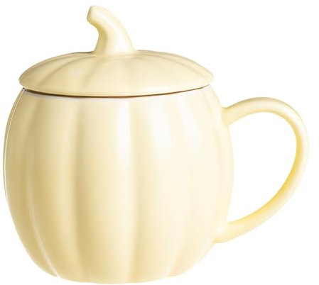 Tasse citrouille décorative d'Halloween - Tasse en céramique citrouille avec couvercle - Tasse à café avec couvercle - Décoration d'automne - Décoration intérieure - Tasse à café pour décoration