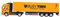 Container Truck Model, 1:48 Modello di Auto di Alta Simulazione Lega Container Camion Giocattoli con Funzione di Retrazione per Bambini Collezione (YELLOW)