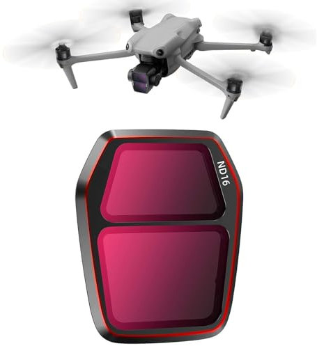 Generisch ND Filterset für DJI Air 3S-Zubehör,UV CPL ND8 ND16 ND32 ND64 Polarisations Neutraldichtefilter-Set,Sichere Befestigung/mehrfach beschichtetes optisches HD-Glas/Leichter Rahmen (ND16)