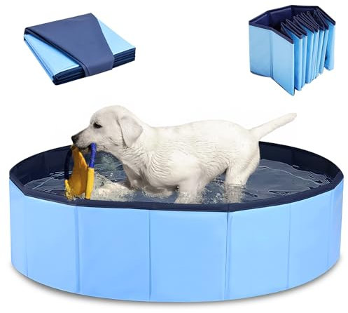 Piscine Pliable pour Chiens et Animaux - Pataugeoire pour Chats, Petits Animaux Domestiques - 80 x 20 cm