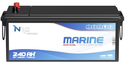 NRG AGM Batterie 240Ah 12V Dual Marine EP2100 Bootsbatterie Starter Boot