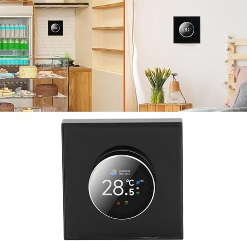 Controlador de Temperatura Inteligente de Termostato WiFi Programable, Controlador de Termostato para el Hogar de Voz, Controlador de Perno Inteligente de 2 Vías con Luz