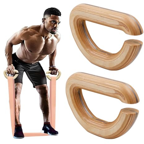 J Bryant Robuste Widerstandsbänder aus Holz, vielseitige Übungsgriffe mit rutschfesten Griffen für Zuhause, Fitnessstudio, Pilates, Krafttraining und Ganzkörpertraining, 1 Paar