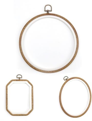 3 Typen Stickrahmen aus Holzimitat & Kunststoff, PHMING Stickrahmen Set für Kreuzstich, Nähen, Kunsthandwerk und DIY-Dekoration