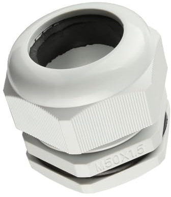 MACHSWON 10Pcs M50 Cable Gland – Durable Threaded Wire Connector with Locknut for 32-38mm Dia Cable Wire, White