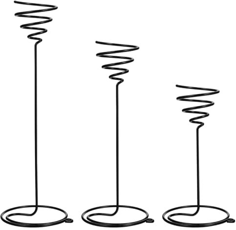 Toddmomy 3 Elegantes Soportes en Espiral para Tillandsias - Exhibición Metálica para Decorar el Escritorio - Estanterías en Negro
