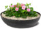 matches21 HOME & HOBBY Pflanzschale für draussen in schwarz marmoriert 45 x 13 cm als wetterfeste Blumen-Schale