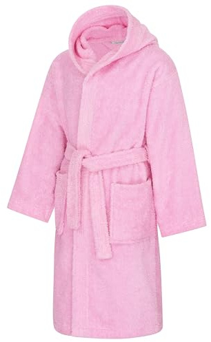 Clinotest Kinderbademantel aus Frottee – Weich, saugfähig, 100% Baumwolle, mit Kapuze, Bindegürtel, maschinenwaschbar, ideal für Jungen & Mädchen.