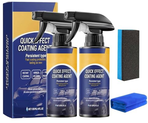 2 Stück Quick Effect Coating Agent, 3 in 1 Hochschutz-Auto-Beschichtungsspray, Multifunktionales Beschichtungs- Erneuerungsspray, Repariert Kratzer und Abnutzungserscheinungen schnell
