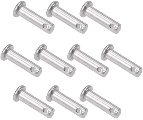 TA-VIGOR 6 x 20mm Clevis Pin Single Hole 304 Stainless Steel Flat Head 10pc | Link Hinge Pin Fastener for Mechanical Linkage, Ship Rigging, Fixed Parts