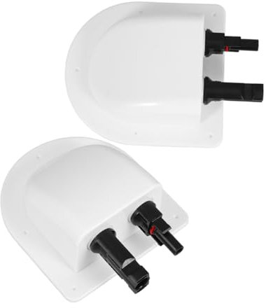 VILLCASE 2 Pezzi Ghiandola Ingresso Doppio Solare per Fotovoltaici con Connettore Abs per Camper e Barche