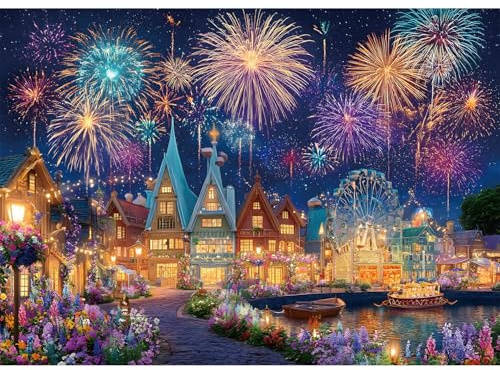 Yunlus Jigsaw Puzzles for Adults 1000 Pieces Fireworks Festival Celebration Puzzles Impossible Hard Difficult Challenging Puzzles for Adults Christmas Jigsaw Puzzle 1000 Pieces 28 x 20 inch
