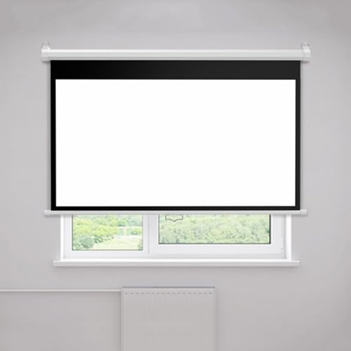 projector screen， Manual Pull Down Projection Screen White 60 72 Inch(60 Inch 4:3)