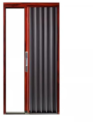 Falttür Aus Metall, Mehrteilig, für Wohnräume, Gewerbliche Magnetische Falttür, Innen-/Außenmontage, Als Ersatz für Haustüren(Rosso,220x110 cm)