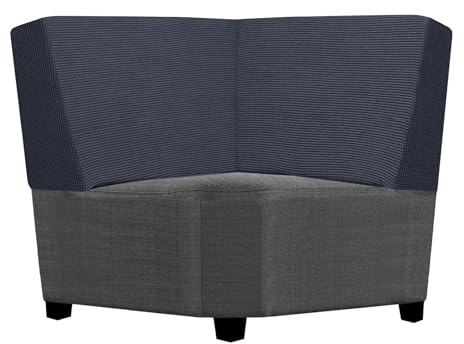 SYLC Sofa Sitzkissenbezug, Sofa Sitzkissenbezug Stretch, Elastischer Kissenbezüge, Husse Überzug Bezug Für Sofa Sitzkissen, rutschfest Stoff Tartan (Dunkelgrau,Eck Rückenlehne)