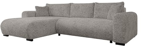 Mirjan24 Ecksofa Merkos, Eckcouch, Couch mit Schlaffunktion und Bettkasten, Wohnlandschaft, Bettfunktion L-Form Sofa, Ottomane universell (Fredo 35)